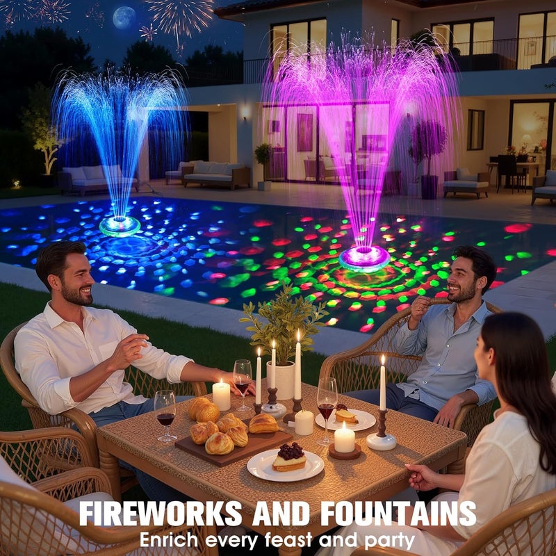 ChlorStar Upgraded Pool Fountain, Floating Pool Fountain with Lights, Above Ground Pool Water Fountains with Anchor, Swimming Pool Fountains for Inground Pool-1PC - Image 3